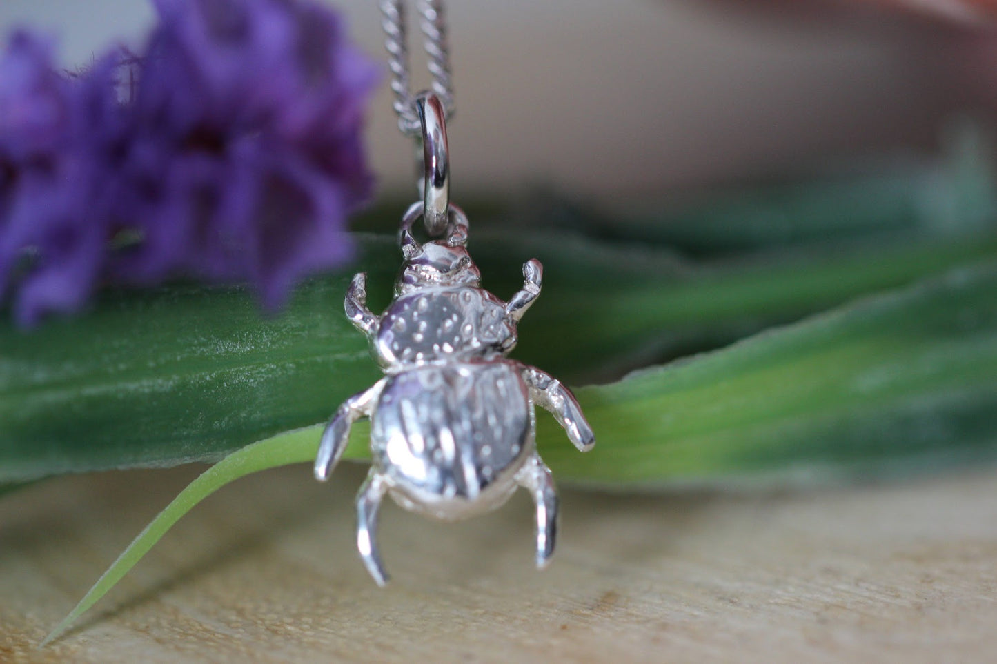 Tiny Beetle Necklace