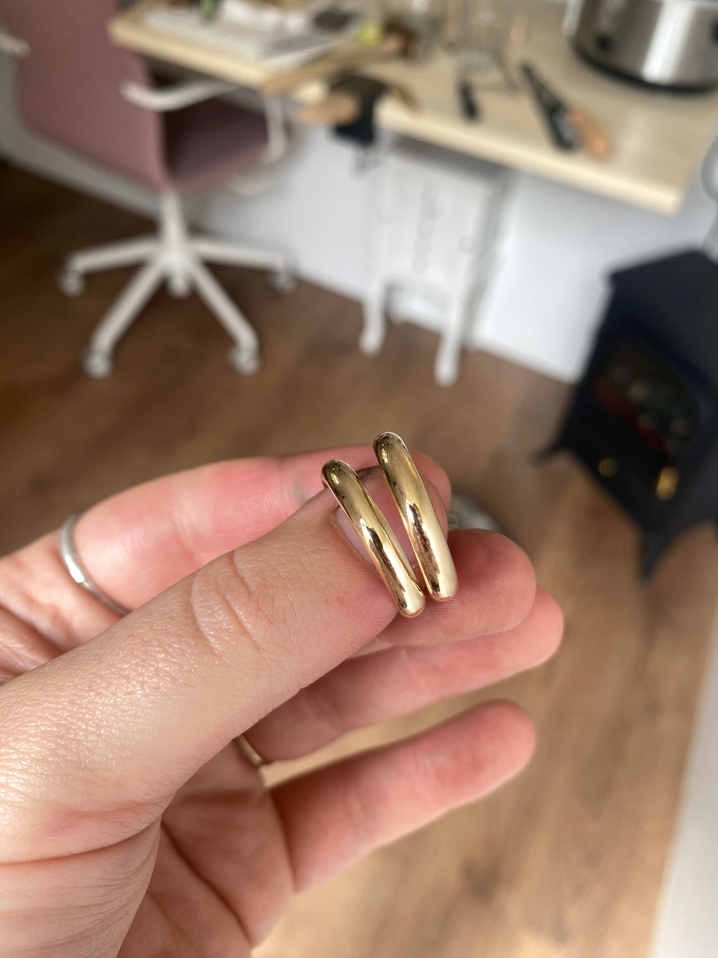 9ct D-Shaped Gold Wedding Ring 4mm