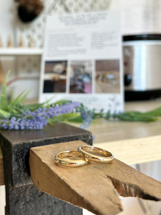 9ct D-Shaped Gold Wedding Ring 4mm